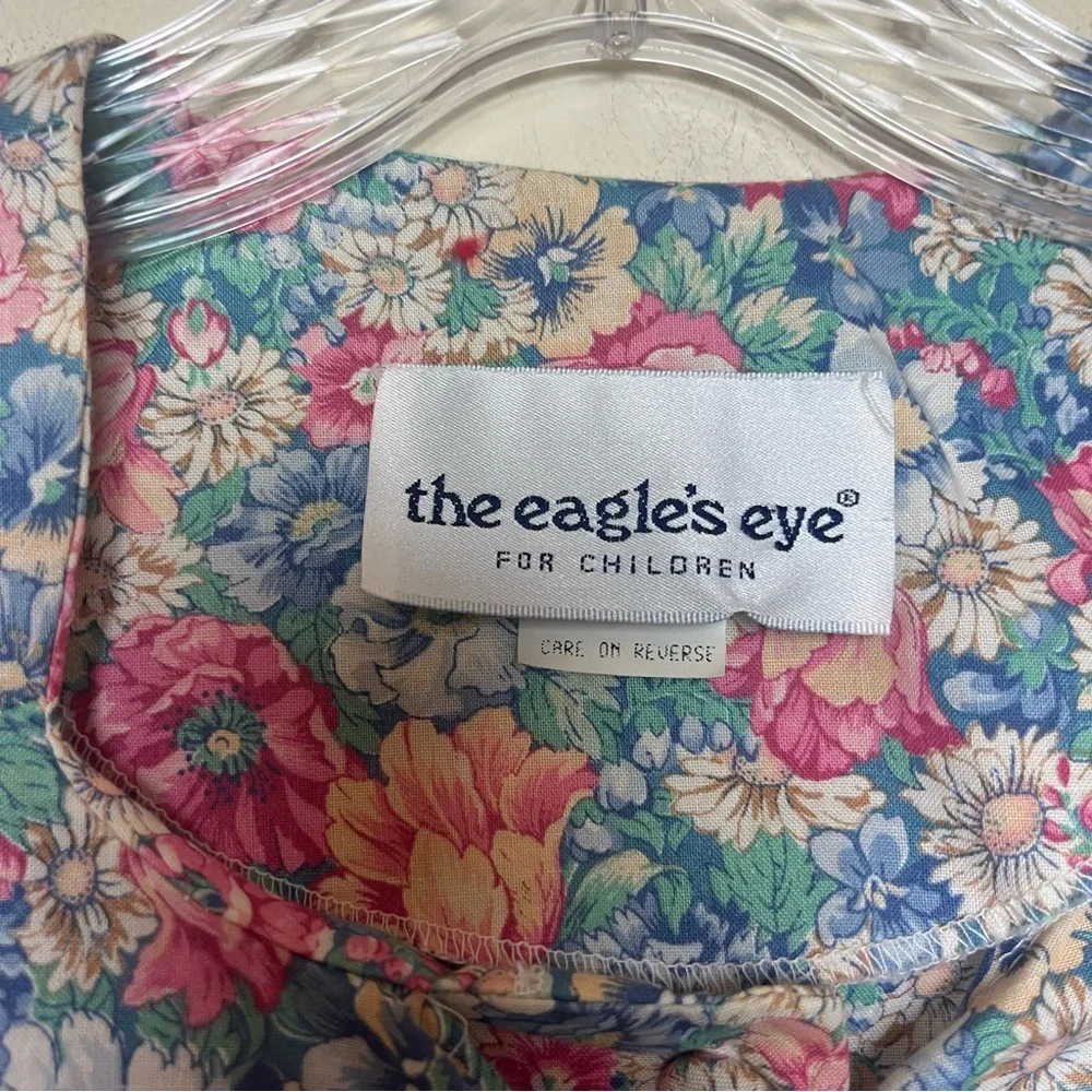 VTG The‎ Eagle's Eye for Children 80s Pink Roses Toddler Prairie Dress 10 USA